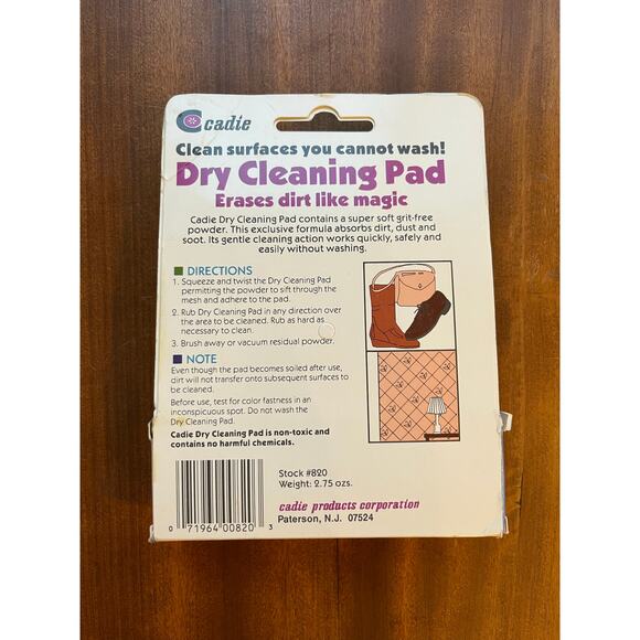 Cadie Dry Cleaning Pad New In Box Vintage Product - Picture 2 of 2